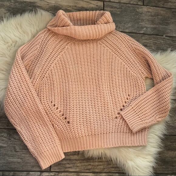 IVY & MAIN Shaker Knit Turtleneck Pink Sweater - Picture 2 of 4